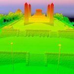 3D digitálny model povrchu mohyly M. R. Štefánika vytvorený dronom s farebným rozlíšením vyšších a nižších prvkov