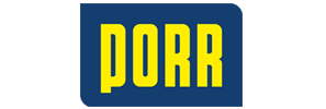 Logo stavebnej spoločnosti PORR ktorá je našim spokojným klientom